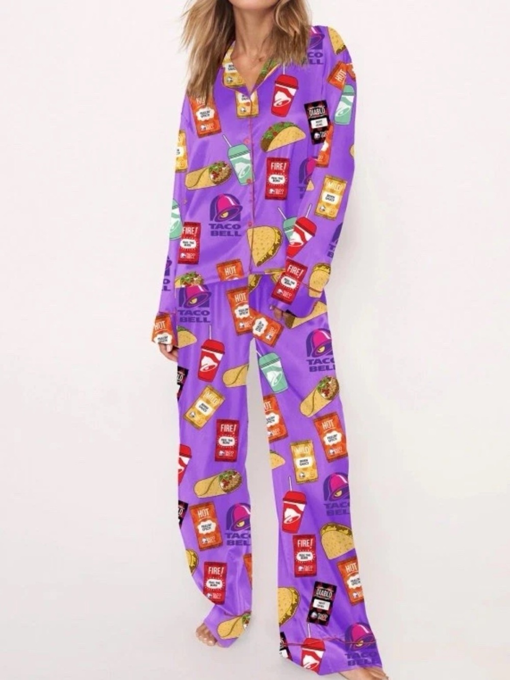 NWT Sheshow Purple Fast Food Pajama Set